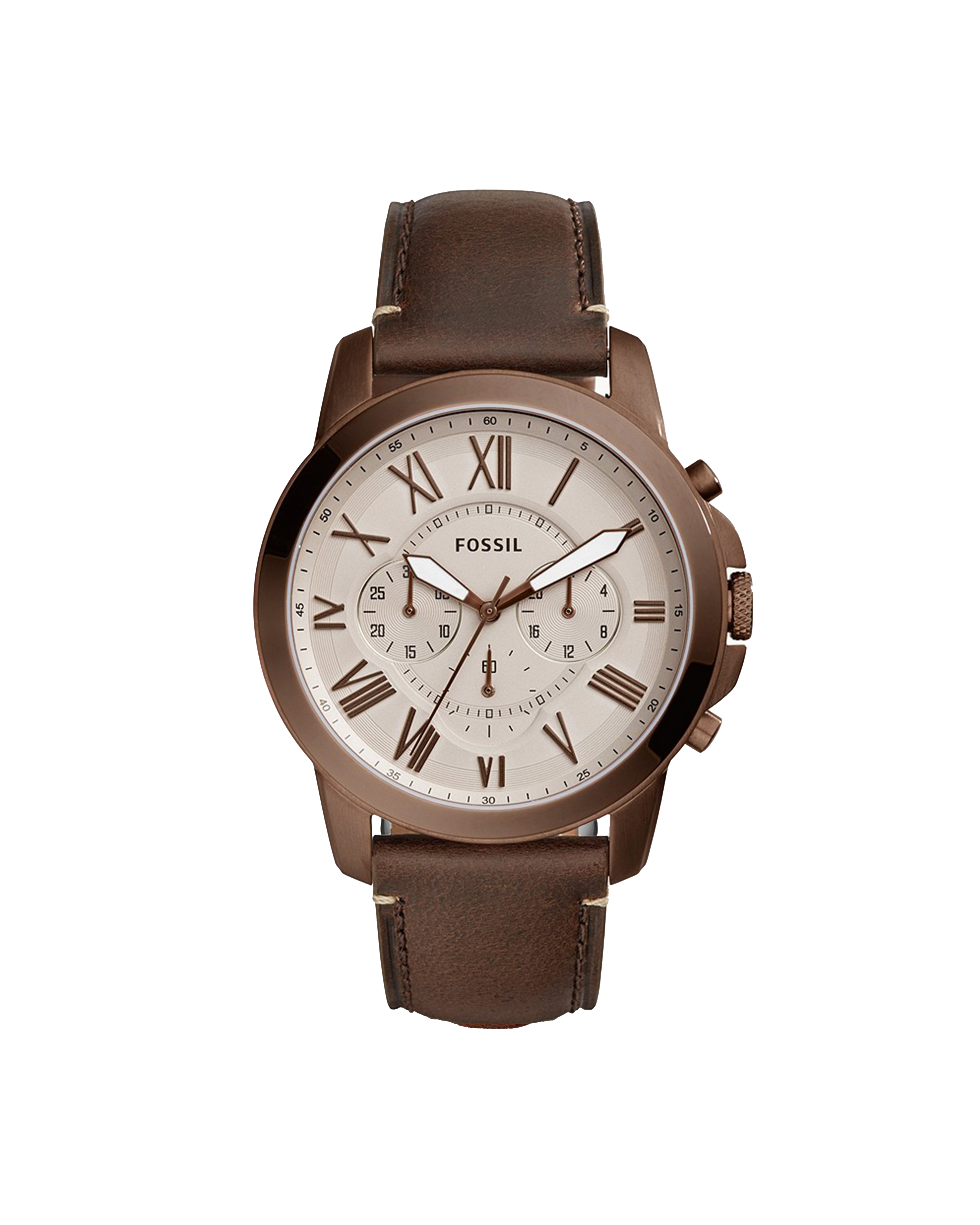 Fossil Brown Leather Strap Men's Watch - FS5344
